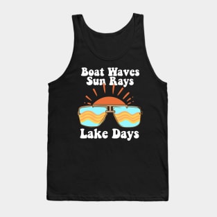 Boat Waves Sun Rays Lake Days Tank Top